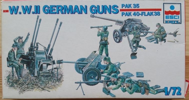 W.W.II Herman Guns Pak 35 + Pak 40 + Flak 38 - Měřítko: 1/72 ESCI